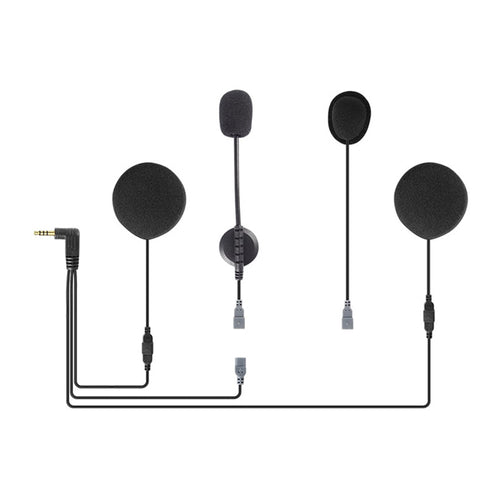 EJEAS HIFI-M2 - Kit oreillettes et micro pour casque moto, intercom Q7 (jack 3,5 mm) : kit oreillettes et micro EJEAS HIFI-M2 avec prise jack 3,5 mm