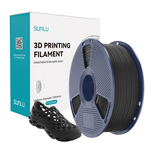 Sunlu TPU 95A - Filament 3D flexible 1,75 mm, bobine de 1 kg (noir) : bobine de filament TPU 95A Sunlu noir