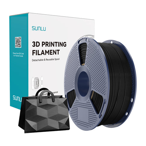 Sunlu TPU Silk - Filament 3D flexible à finition soie 1,75 mm, bobine de 1 kg (noir) : bobine de filament TPU Silk Sunlu noir