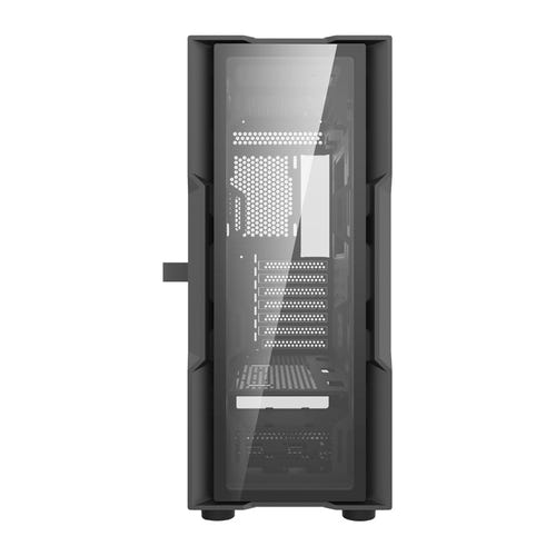 darkFlash DK431 Glass - Boîtier PC Big Tower en verre trempé (noir) : façade et panneau latéral en verre trempé