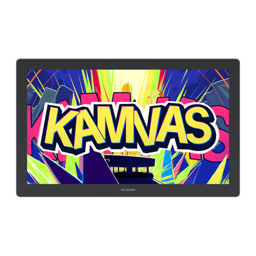 Huion Kamvas 22 Gen 3 - Tablette graphique 21,5 pouces 2560 x 1440 à 90 Hz (GS2203) : tablette graphique Huion Kamvas 22 Gen 3 posée à plat