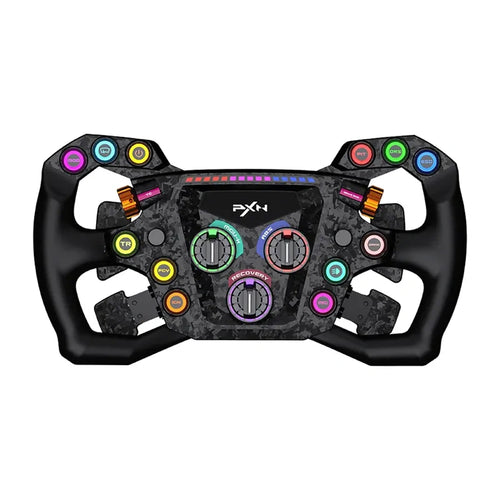 PXN W GTL GT ONE - Volant de simulation 300 mm, 78 signaux d'entrée et 15 LED de régime : volant PXN GT ONE avec éclairage RGB