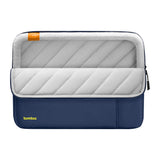 Tomtoc Defender-A13 - Housse pour ordinateur portable 14 pouces (bleu marine) : gouttes d'eau sur le tissu déperlant