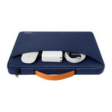 Tomtoc Defender-A22 - Sacoche pour ordinateur portable 13 pouces (bleu marine) : poignée en PU de la sacoche