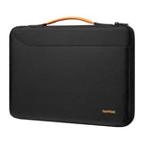 Tomtoc Defender-A22 - Sacoche pour ordinateur portable 14 pouces (noire) : coupe technique de l'angle protégé