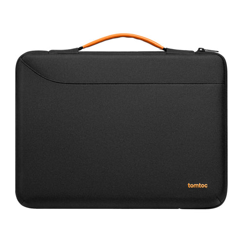 Tomtoc Defender-A22 - Sacoche pour ordinateur portable 14 pouces (noire) : sacoche Tomtoc Defender-A22 noire sur un bureau