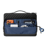 Tomtoc Voyage-A24 - Sacoche pour ordinateur portable 14 pouces en Cordura 420D (noire) : intérieur matelassé de la sacoche ouverte