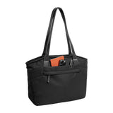 Tomtoc Versatile-T23 - Sac 12,5 L pour ordinateur jusqu'à 16 pouces (noir) : sac noir fixé sur la poignée d'une valise