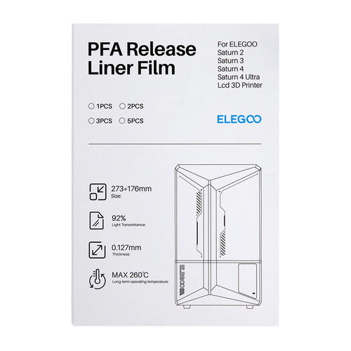 ELEGOO 50.102.0026 - Films PFA 273 x 176 mm pour Saturn 4 et Saturn 4 Ultra (5 pièces) : films PFA ELEGOO pour Saturn 4 et Saturn 4 Ultra