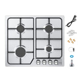 IsEasy MGBG-604C - Table de cuisson au gaz encastrable 4 brûleurs : table de cuisson IsEasy encastrée dans un plan de travail