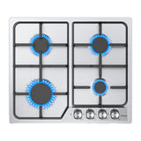 IsEasy MGBG-604C - Table de cuisson au gaz encastrable 4 brûleurs : injecteurs pour conversion gaz naturel ou GPL