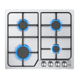 IsEasy MGBG-604C - Table de cuisson au gaz encastrable 4 brûleurs : injecteurs pour conversion gaz naturel ou GPL