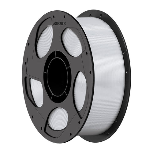 Anycubic PC - Filament 3D 1 kg résistant aux chocs (blanc transparent) : bobine de filament Anycubic PC blanc transparent de 1 kg