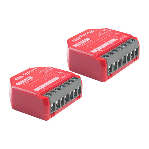 Shelly 1PM Gen4 - Lot de 2 micromodules encastrés Zigbee/Matter avec comptage : micromodule Shelly 1PM Gen4 rouge