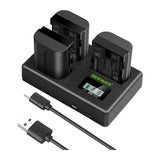 Neewer LP-E6P - Kit de 3 batteries 2200 mAh et chargeur triple pour Canon : kit de trois batteries Neewer LP-E6P et chargeur