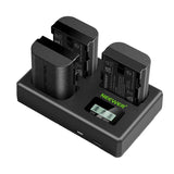 Neewer LP-E6P - Kit de 3 batteries 2200 mAh et chargeur triple pour Canon : câble USB-A vers USB-C fourni