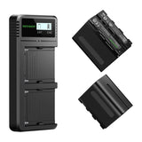 Neewer NW-F970 - Kit de 2 batteries 7800 mAh et chargeur double USB : kit de deux batteries Neewer NW-F970 et chargeur