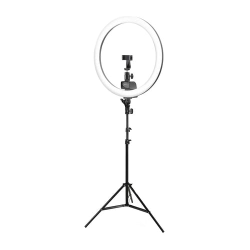 Neewer SRP18-2.4G - Anneau lumineux LED 48 cm avec pied et télécommande : support pour smartphone pivotant