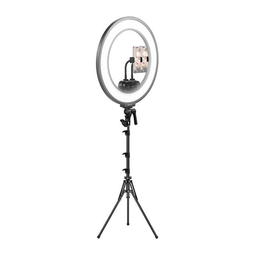 Neewer RL45B - Kit anneau lumineux LED ultra-plat 18 pouces, 45 W : bras flexibles pour deux smartphones