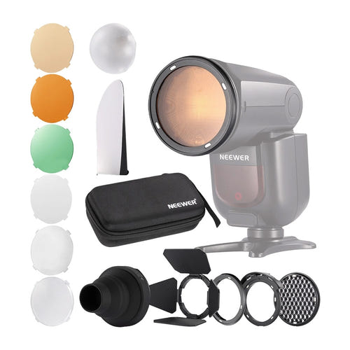 Neewer CRM2 - Kit d'accessoires magnétiques pour flash à tête ronde : kit d'accessoires magnétiques Neewer CRM2
