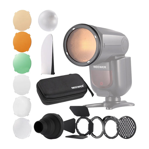 Neewer CRM2 - Kit d'accessoires magnétiques pour flash à tête ronde : kit d'accessoires magnétiques Neewer CRM2
