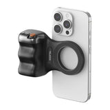 Telesin Fun Shot Grip2 - Poignée magnétique MagSafe pour smartphone (noire) : bague magnétique et filetage 1/4-20 de la poignée