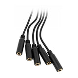 Shelly Splitter 1-5 - Répartiteur jack 3,5 mm pour cinq sondes DS18B20 : cinq sondes DS18B20 raccordées au répartiteur
