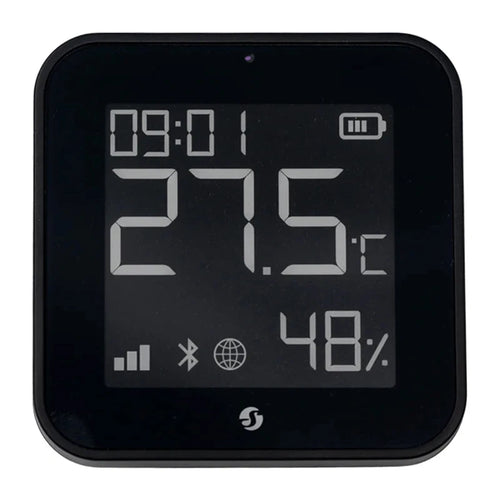 Shelly BLU H&T Display ZB - Capteur température, humidité et luminosité (noir) : capteur Shelly BLU H&T Display ZB noir