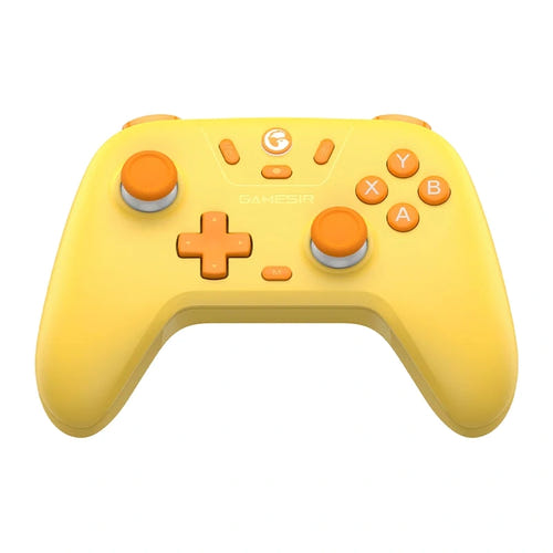 GameSir T4n Nova Lite - Manette sans fil à sticks Hall (jaune) : vue d'ensemble de la manette jaune
