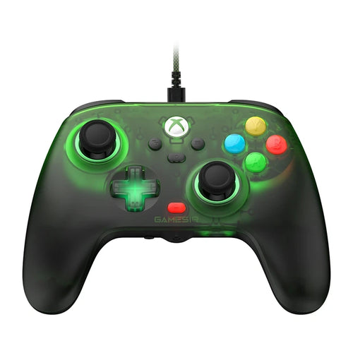 GameSir T7 Pro - Manette filaire Xbox et PC (vert translucide) : vue d'ensemble de la manette verte translucide