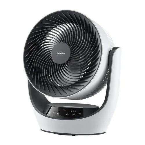 SwitchBot - Ventilateur brasseur d'air sans fil rechargeable 24 dB : ventilateur posé sur une table de chevet