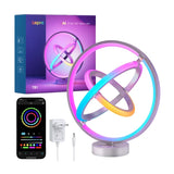 Lepro TB1 - Lampe de bureau connectée RGBIC à anneaux orientables : lampe posée sur un bureau de jeu