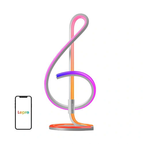 Lepro TB2 - Lampe de bureau connectée RGBIC 152 LED : lampe de bureau TB2 allumée sur un plan de travail