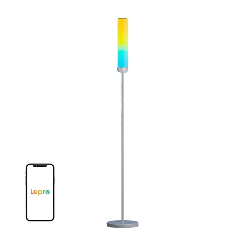 Lepro O1 - Lampadaire connecté RGBCW 2300 lm : lampadaire allumé dans un salon