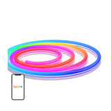 Lepro N1-5 - Ruban LED connecté RGB 5 m pour l'intérieur : ruban LED installé derrière un meuble de salon