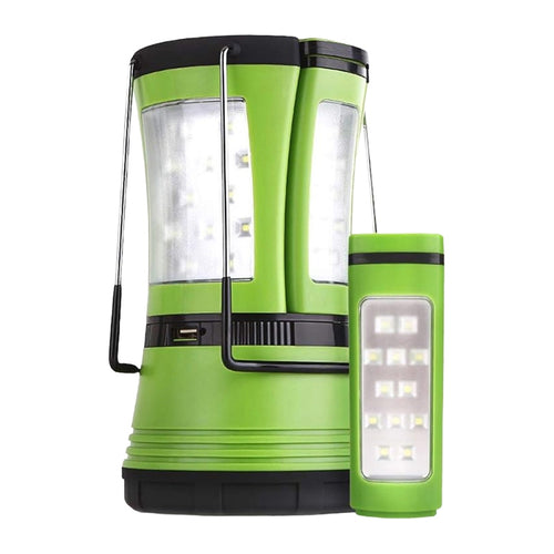 Lepro 3300012 - Lampe de camping 3 en 1, 600 lm et 2 torches (vert) : lanterne de camping verte avec ses deux torches