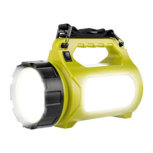 Lepro 3300006 - Projecteur de camping 1000 lm, portée 500 m (vert) : projecteur de camping vert avec sa poignée