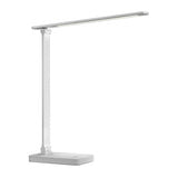Lepro 310001 - Lampe de bureau LED 800 lm à commande tactile (blanche) : lampe de bureau blanche allumée sur un plan de travail