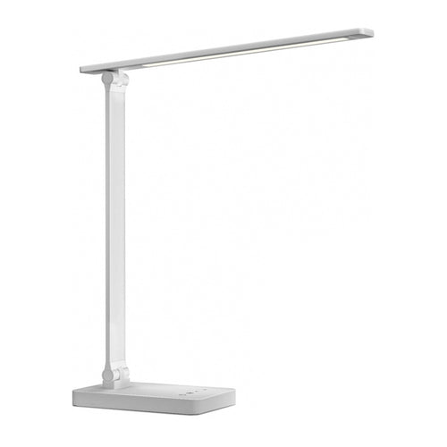 Lepro 310001 - Lampe de bureau LED 800 lm à commande tactile (blanche) : lampe de bureau blanche allumée sur un plan de travail