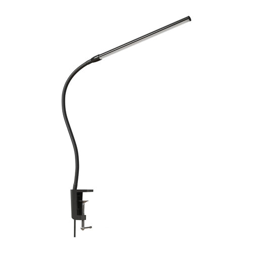 Lepro 310006 - Lampe de bureau à pince LED 460 lm (noire) : lampe à pince noire fixée au bord d'un bureau