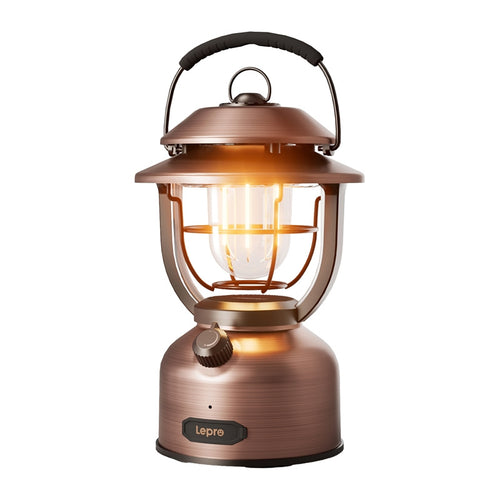 Lepro 330041 - Lanterne de camping rétro 1000 lm, 15 000 mAh : lanterne de camping rétro allumée en lumière chaude