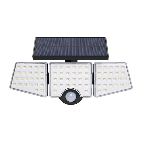 Lepro WL4000 - Lampe solaire à détecteur de mouvement 1000 lm, IP65 : lampe solaire Lepro WL4000 allumée sur une façade