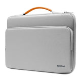 Tomtoc Defender-A14 - Sacoche pour ordinateur portable 16 pouces (grise) : poignée large finie en cuir écologique orange