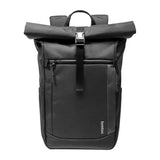 Tomtoc Navigator-T61 - Sac à dos roll-top 25-30 L pour portable 17,3 pouces : sac à dos Tomtoc Navigator-T61 noir vu de face