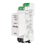 Shelly Pro 3EM 120A Matter - Compteur d'énergie triphasé rail DIN : compteur Shelly Pro 3EM installé dans un tableau électrique