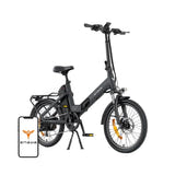 ENGWE O20 Boost - Vélo électrique pliant 20 pouces, 720 Wh, 141 km (gris) : cyclistes gravissant une route pavée avec des vélos électriques ENGWE