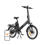 ENGWE O20 Boost - Vélo électrique pliant 20 pouces, 720 Wh, 141 km (gris) : cyclistes gravissant une route pavée avec des vélos électriques ENGWE