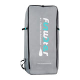 FunWater ACC1550199 - Sac à dos de transport pour paddle (gris) : sac chargé avec une planche roulée