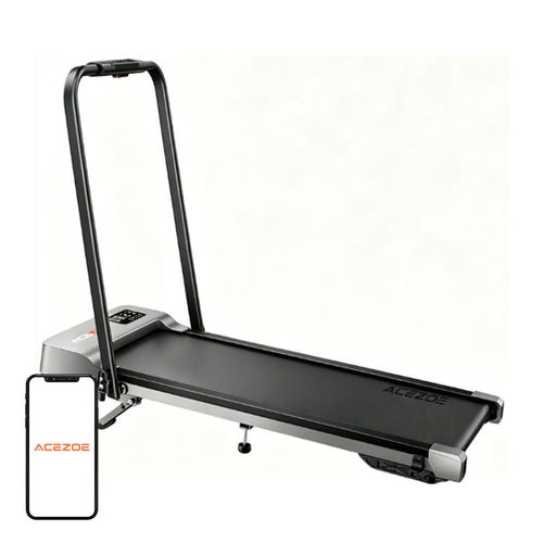 ACEZOE P12 - Tapis de course pliable 2 en 1 à inclinaison réglable, noir et gris
