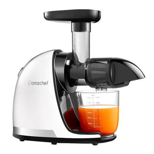 AMZCHEF 1501-WT - Extracteur de jus à vis lente 150 W, blanc
